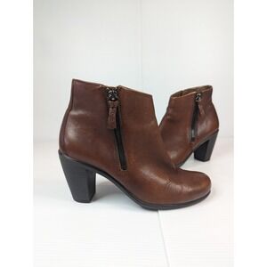 Ecco Ankle Booties Women's US 7-7.5 / EU 38 Touch 75 Cuban Heel Double Zip Boots